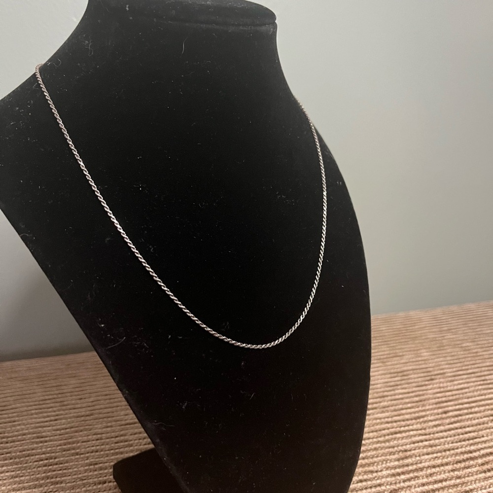 - Solid sterling silver rope chain